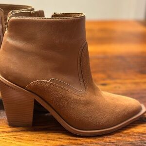 Joie Brown Suede Toe & Leather Ankle Boots